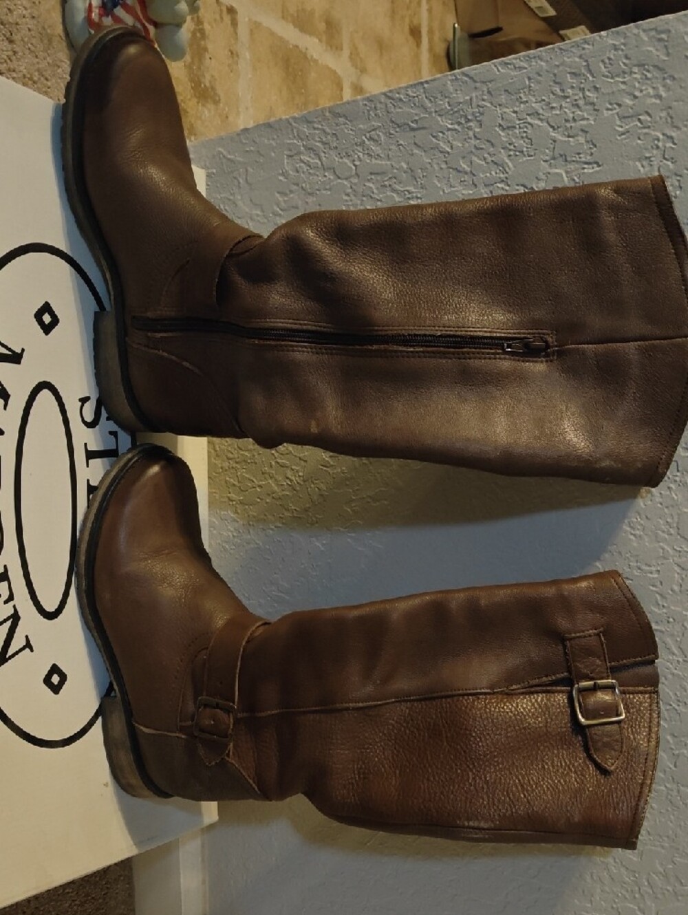 Steve Madden Fairmont Brown Leather Boots Size 9 - Picture 3 of 12